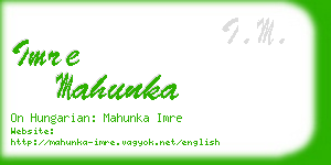 imre mahunka business card